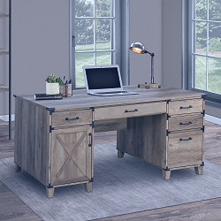 17 Stories Melvyn 59 '' Executive Desk with Drawers & Reviews | Wayfair